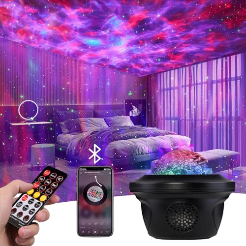 LED Sternenhimmel Projektor - Aibeau LED Sternenlicht Projektor mit Fernbedienung & Bluetooth Lautsprecher & Timer, Rotierende Wasserwellen Projektionslampe für Zimmer,Party,Zuhause von AIBEAU