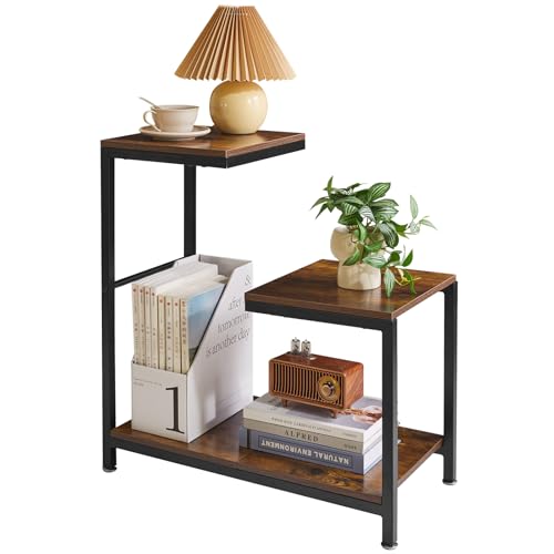 Aibiju G-förmiger Beistelltisch, Kleiner Beistelltisch für Wohnzimmer, Ecktische für kleine Räume, Balkon, Couch, Schlafzimmer, Blumenständer, rustikales Braun YD-TM053H Aibiju G-förmiger Beistelltisch, Kleiner Beistelltisch für Wohnzimmer, Ecktische für kleine Räume, Balkon, Couch, Schlafzimmer, Blumenständer, rustikales Braun YD-TM053H von Aibiju