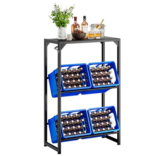Aibiju Getränkekistenregal 4 Kisten Stabil Metall Ständer Flaschenkistenregal, Freistehend Kistenständer, Wasserkistenregal mit Ablage, für Wohnzimmer, Küche, Weinkelle, 70x33x112 cm,YD-YLJ002B Aibiju Getränkekistenregal 4 Kisten Stabil Metall Ständer Flaschenkistenregal, Freistehend Kistenständer, Wasserkistenregal mit Ablage, für Wohnzimmer, Küche, Weinkelle, 70x33x112 cm,YD-YLJ002B von Aibiju