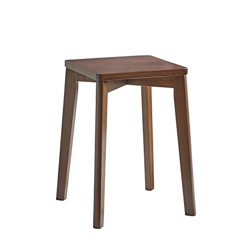 Aibiju Quadratischer Holzhocker, kleine Bank, Kleiner Beistelltisch Hocker; Badezimmerhocker Holz Pflanzenhocker Schminkhocker Perfekte Größe für Ihr Wohnzimmer Badezimmer,(Braun),YD-1500 von Aibiju