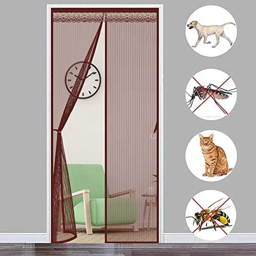 Aibingbao Fliegengitter Magnet Tür 100x230cm BalkonTür, Anti-Mosquito Insekt, Moskitonetz für Türen für BalkonTür Wohnzimmer, Braun A von Aibingbao