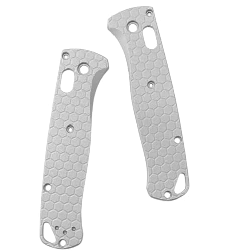 Aibote 1 Paar Griffwaage aus Aluminiumlegierung für Benchmade Bugout 535 DIY Werkzeuggriffe Patch (C-Silber) von Aibote