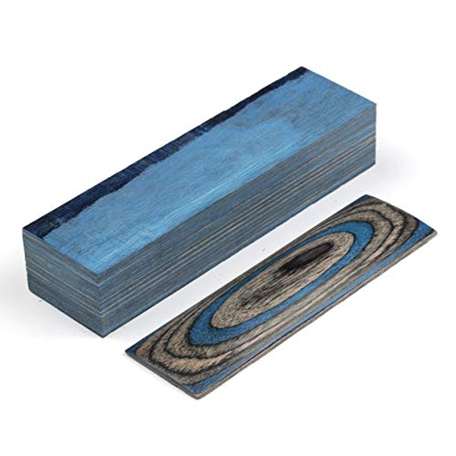 Aibote 1 Stück farbige Holzmessergriffe Material Plattenmaßstab Griffteile Messer Benutzerdefiniertes DIY-Werkzeug für die Messerherstellung Blanker Klingen (150x40x30 mm) (blaugrau) von Aibote