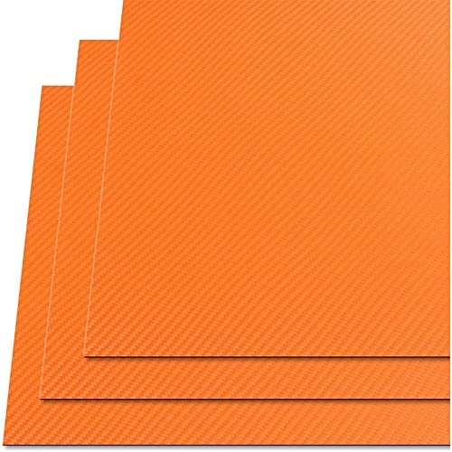 Aibote 3 Stück Orange Kohlefaser-Muster Korbgeflecht-Muster Thermoform KYDEX Blatt Material Messer DIY-Set für Messer Holster Scheidenherstellung(30,5 x 15,2 x 0,2 cm) von Aibote