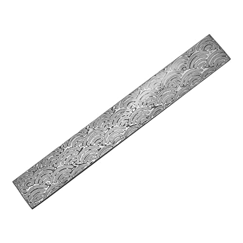 Aibote 60HRC Voller Harter Damaszener Stahl (10Cr15CoMov+9Cr18MoV),Handgefertigter Rostfreier Damaszenerstahl Messer Billet Bar Leere Klinge DIY Material für Schere Messer Machen (150x25x3mm,F) von Aibote