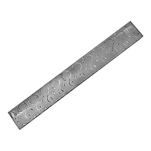 Aibote 60HRC Voller Harter Damaszener Stahl (10Cr15CoMov+9Cr18MoV),Handgefertigter Rostfreier Damaszenerstahl Messer Billet Bar Leere Klinge DIY Material für Schere Messer Machen (250x35x4mm,C) von Aibote