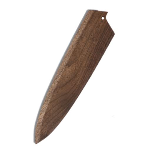 Aibote Handgefertigte Natürliche Schwarze Walnuss Holz japanische Gyuto Kochmesser Scheide Magnetischer Messeretui-Halter Schutzhülle aus Holz (8 Zoll,A) von Aibote