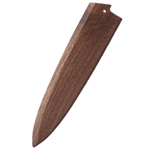 Aibote Handgefertigte Natürliche Schwarze Walnuss Holz japanische Gyuto Kochmesser Scheide Magnetischer Messeretui-Halter Schutzhülle aus Holz (9 Zoll,B) von Aibote