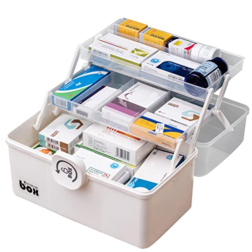 Aibyks Erste-Hilfe-Organizer | Tragbare Medizinbox-Organizer-Aufbewahrung | Tragbare Medizin-Aufbewahrungsbox mit Griff, Organizer für Familienmedizin von Aibyks