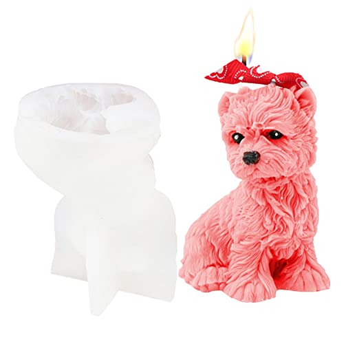 Aibyks Hund Kerzenform - Silikonform für Kerzenhalter - Klare Pudelformen aus Harz, Silikon, runde Kugeln, Formen für Zuhause, Tischdekoration von Aibyks