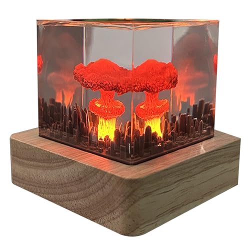 Aibyks Nukleare Explosionslampe - 3D-Atmosphärenlampe - Harz-Pilz-Wolkenform, wiederaufladbares Nachtlicht, kreative Geschenke, Tischlampe, Atmosphärenlampen-Dekoration von Aibyks
