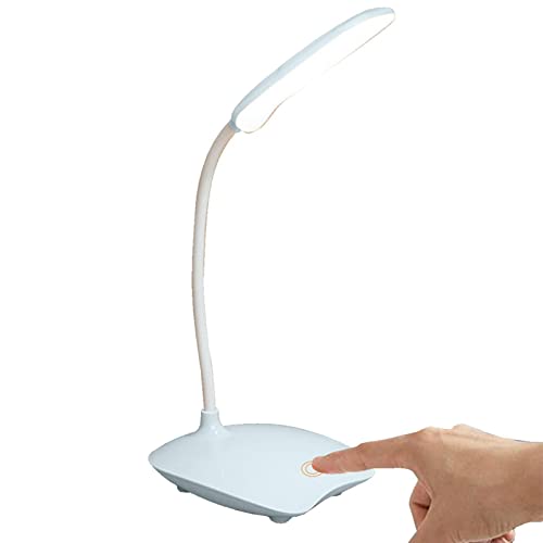 Aibyks Schreibtischlampen für das | LED-Schreibtischleuchte mit flexiblem Schwanenhals - 4W 3 Modi Kleine Schreibtischlampe mit USB-Ladeanschluss, wiederaufladbare Tischleuchte von Aibyks