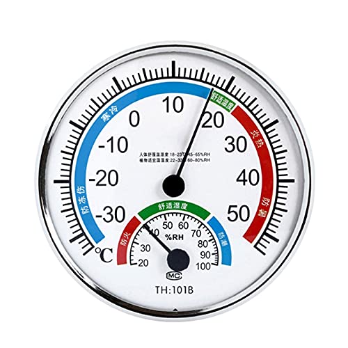 Aibyks Zifferblatt Thermo-Hygrometer, Thermometer Hygrometer Werkzeug Rund Thermometer Hygrometer Outdoor-Messgerät Für Haus Und Garten von Aibyks