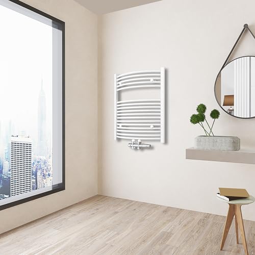 AICA Heizkörper Badheizkörper gebogen 800 x 600 mm Weiß von Aica Sanitär
