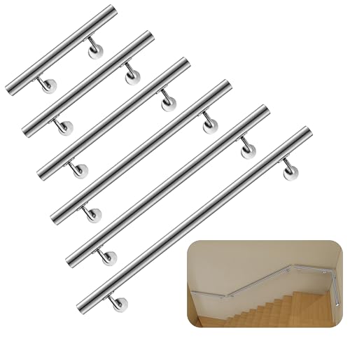 Aica Edelstahl Handlauf, Geländer, Wandhandlauf, Treppengeländer, 120 cm, Innen- und Außenbereiche geeignet von Aica Sanitär