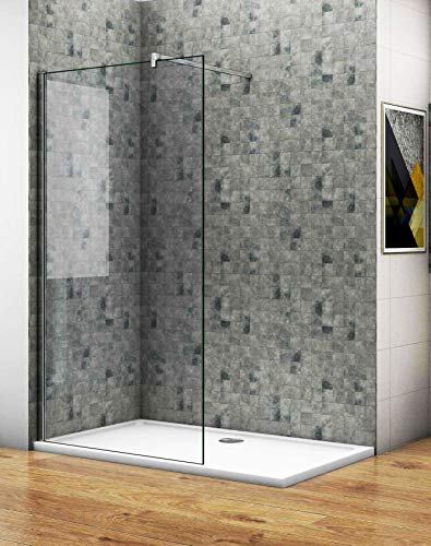 Aica Sanitär 75 x 195 cm Duschabtrennung Walk in Dusche Duschwand Seitenwand 6mm NANO Glas von Aica Sanitär