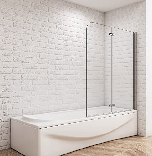 Aica Sanitär Badewannenaufsatz 110cm Badewanne Duschabtrennung Duschwand Dusche 2-tlg Höhe 140cm von Aica Sanitär