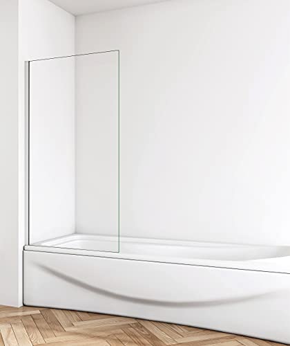 Aica Sanitär Badewannenaufsatz 80cm Badewanne Duschabtrennung Duschwand Dusche Festem Panel Höhe 140cm von Aica Sanitär