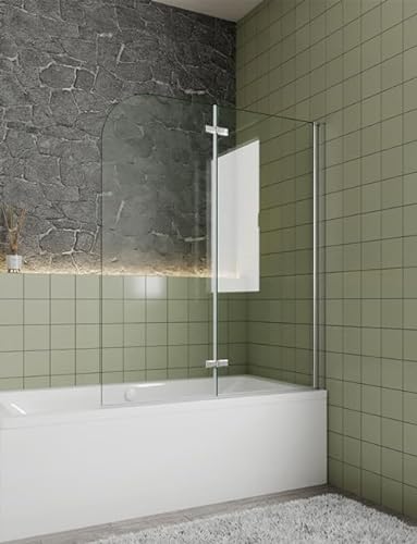 Aica Sanitär Badewannenaufsatz Duschabtrennung Duschwand 6mm Nano Dusche 2-tlg für Badewanne H140cm,120cm von Aica Sanitär