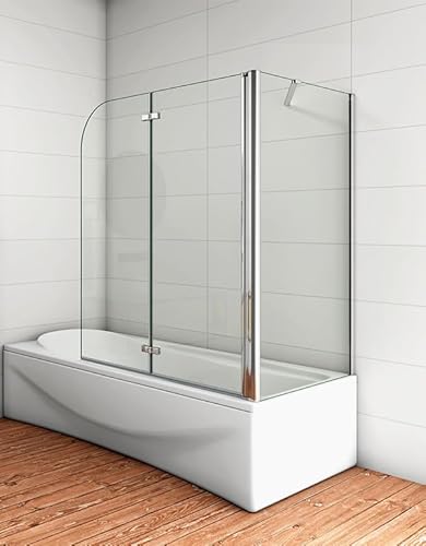 Aica Sanitär Badewannenaufsatz Duschabtrennung Duschwand Dusche für Badewanne,2-tlg,Faltwand,110x70cm von Aica Sanitär