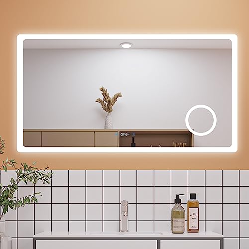 Aica Sanitär Badspiegel LED 100×60cm Uhr Schminkspiegel 3 Lichfarbe dimmbar Anti-Beschlag Spiegel mit Beleuchtung Explosionsschutzfolie energiesrarend Aica Sanitär Badspiegel LED 100×60cm Uhr Schminkspiegel 3 Lichfarbe dimmbar Anti-Beschlag Spiegel mit Beleuchtung Explosionsschutzfolie energiesrarend von Aica Sanitär