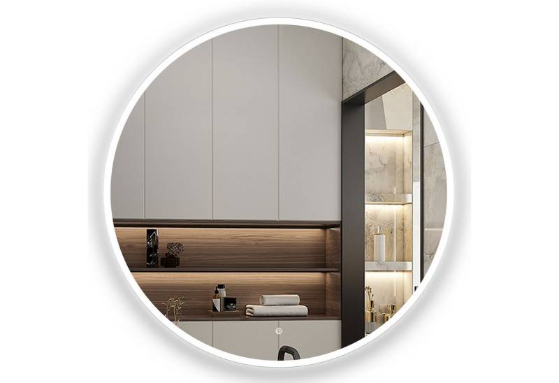 Aica Sanitär Badspiegel Rund mit Beleuchtung Wandspiegel Dimmbar von Aica Sanitär