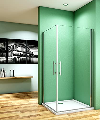 Aica Sanitär Duschkabine 100x80cm Eckeinstieg Duschabtrennung Dusche Easyclean Nano Glas von Aica Sanitär