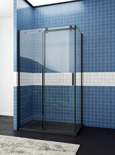Aica Sanitär Duschkabine Dusche Duschwand Duschabtrennung Nano Glas (120x80cm) von Aica Sanitär