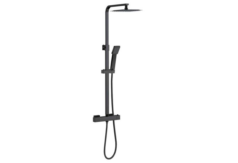 Aica Sanitär Duschsystem AICA Thermostat-Duschset mit 38°C Sicherheit & Regendusche, 20x20cm, Set, Brauseschlauch mit Verdrehschutz von Aica Sanitär