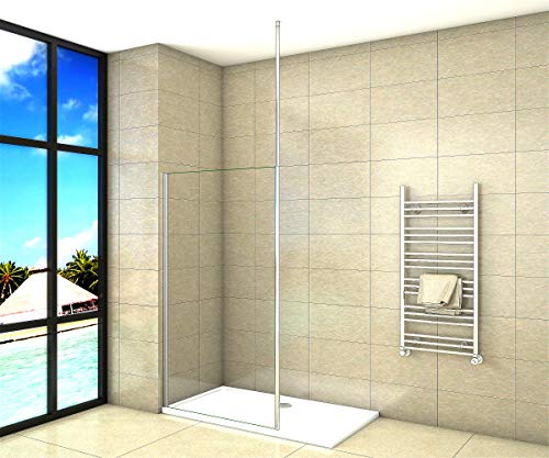Aica Sanitär Duschwand Walk In Dusche 140cm Duschabtrennung 8mm NANO Glas Duschtrennwand 200cm Höhe von Aica Sanitär