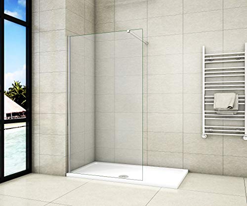 Aica Sanitär Duschwand Walk In Dusche 80cm Duschabtrennung 8mm NANO Glas Duschtrennwand 200cm Höhe von Aica Sanitär