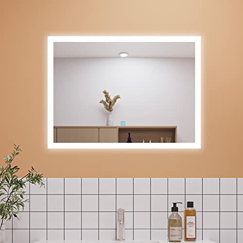 Aica Sanitär LED Spiegel mit Beleuchtung 120×70cm Touch Anti-Beschlag Wandspiegel Kaltweiß IP44 energiesrarend von Aica Sanitär