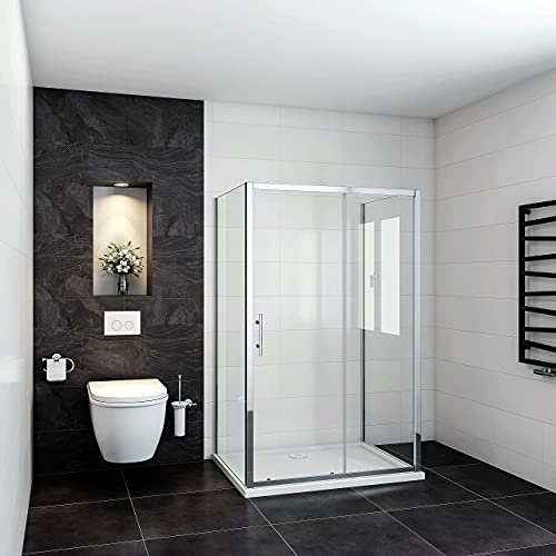 Aica Sanitär U-Kabine U FORM Duschkabine 120x90x90cm Duschabtrennung Duschtür Schiebetür 5mm Glas H190cm von Aica Sanitär