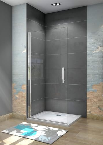 Aica Sanitär Walk in Dusche 76cm Duschtür Duschabtrennung Duschwand Dusche 6mm Nano Glas H185cm von Aica Sanitär