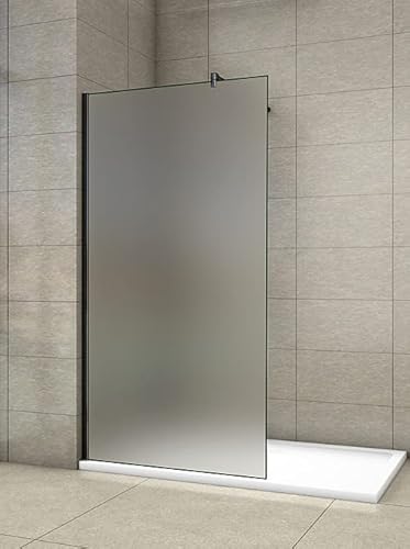 Aica Sanitär Walk in Dusche 80cm Duschabtrennung Duschwand 10mm Milchglas mit Glasschutzfolie H.200cm von Aica Sanitär