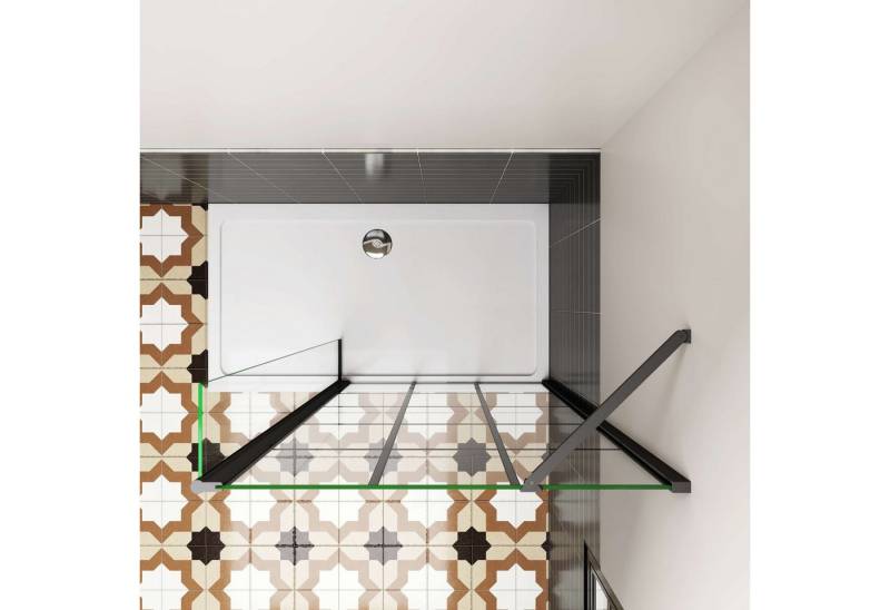 Aica Sanitär Walk-in-Dusche 8mm Duschwand Trennwand Duschabtrennung mit 30cm Duschglas, glas von Aica Sanitär