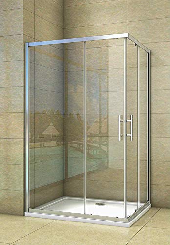 Aica Sanitär duschkabine 120x 120 cm eckeinstieg eckkabine duschabtrennung schiebetür NANO sicherheitsglas 195cm von Aica Sanitär