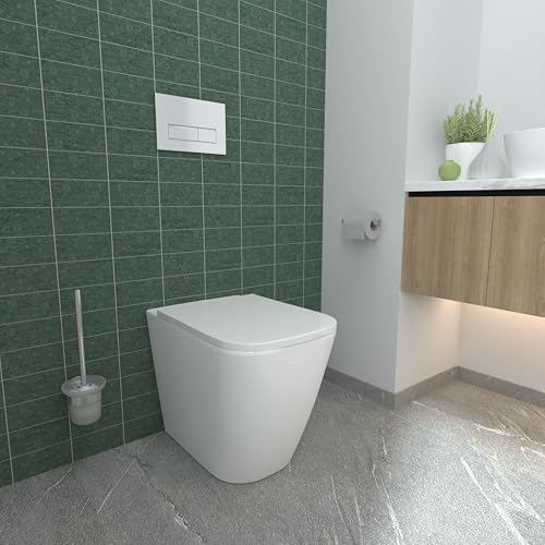 Aica Tiefspüler Stand-WC Bodenstehend Spülrandlos, Weiße Keramik mit waagerechtem Abgang, Leicht zu reinigen & Hygienisch | 341AW Aica Tiefspüler Stand-WC Bodenstehend Spülrandlos, Weiße Keramik mit waagerechtem Abgang, Leicht zu reinigen & Hygienisch | 341AW von Aica Sanitär