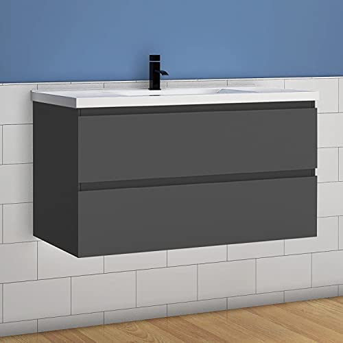 Waschtisch mit Unterschrank 100 cm Badmöbel Set Waschbecken mit Unterschrank Anthrazit Matt Softclose Waschtisch mit Unterschrank 100 cm Badmöbel Set Waschbecken mit Unterschrank Anthrazit Matt Softclose von Aica Sanitär