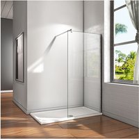 Aica Sanitaire - 80x200cm Walk-IN Duschkabine Duschabtrennung 10mm nano Glas+Stabilisatorstange für die Dusche 140cm von AICA SANITAIRE