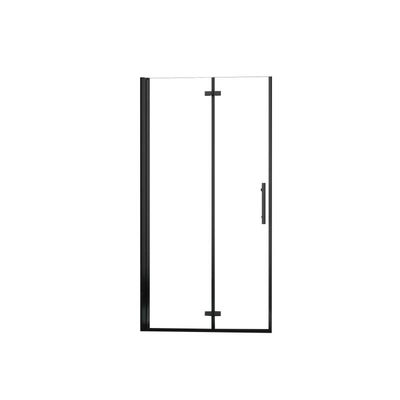 AICA 90x195cm 6mm Nano ESG Glas Schwarz Falttür Duschtür Drehtür Walk In Duschwand Duschabtrennung von Aica