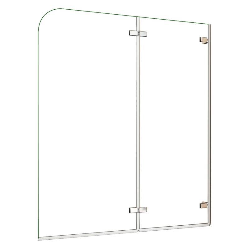 AICA 110x140cm Gebogenes Faltwand Badewanneaufsatz mit Scharnier Drehen 180°Duschabtrennung 5mm ESG Duschwand von Aica