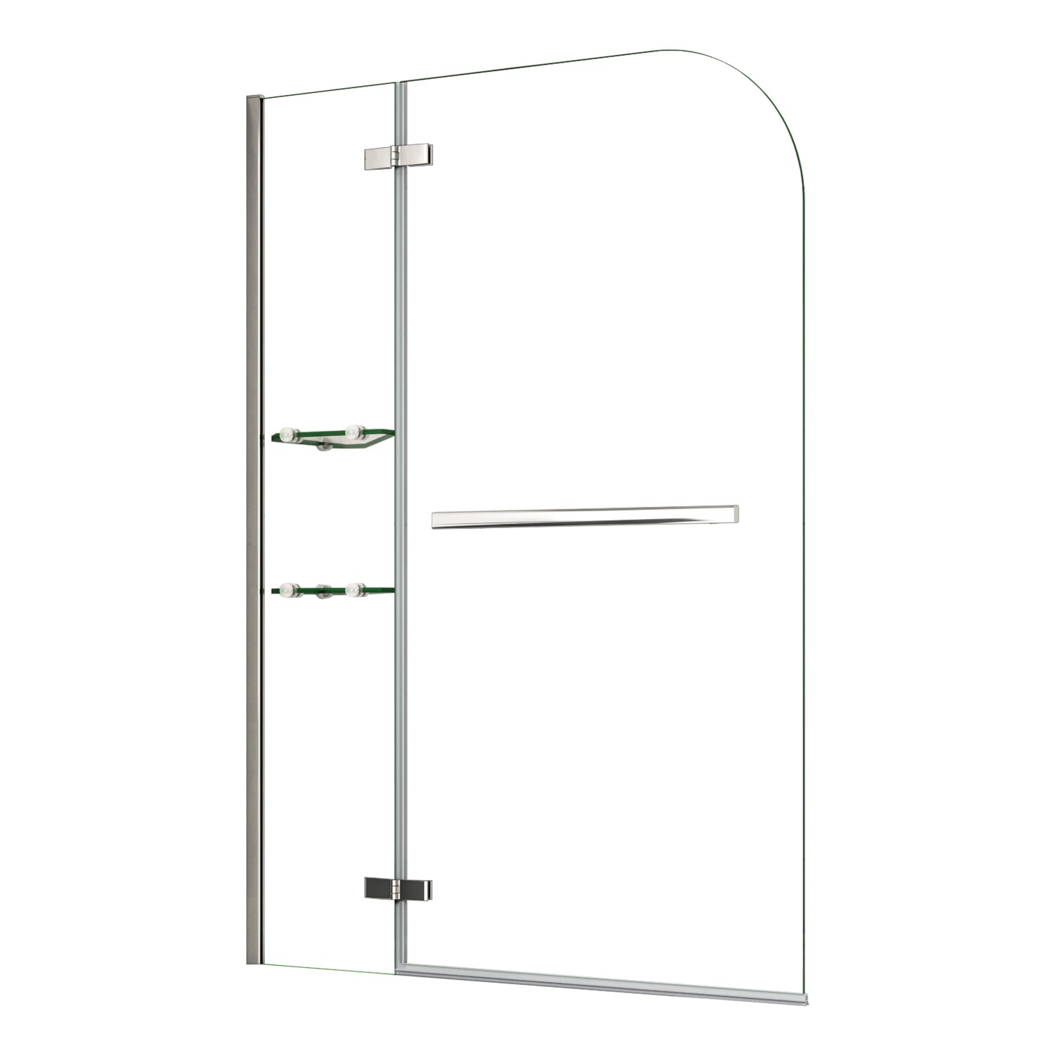 AICA 120x140cm Badewannenaufsatz Faltwand Duschwand 5mm ESG Duschabtrennung mit Handtuchhalter Eckeregalen von Aica