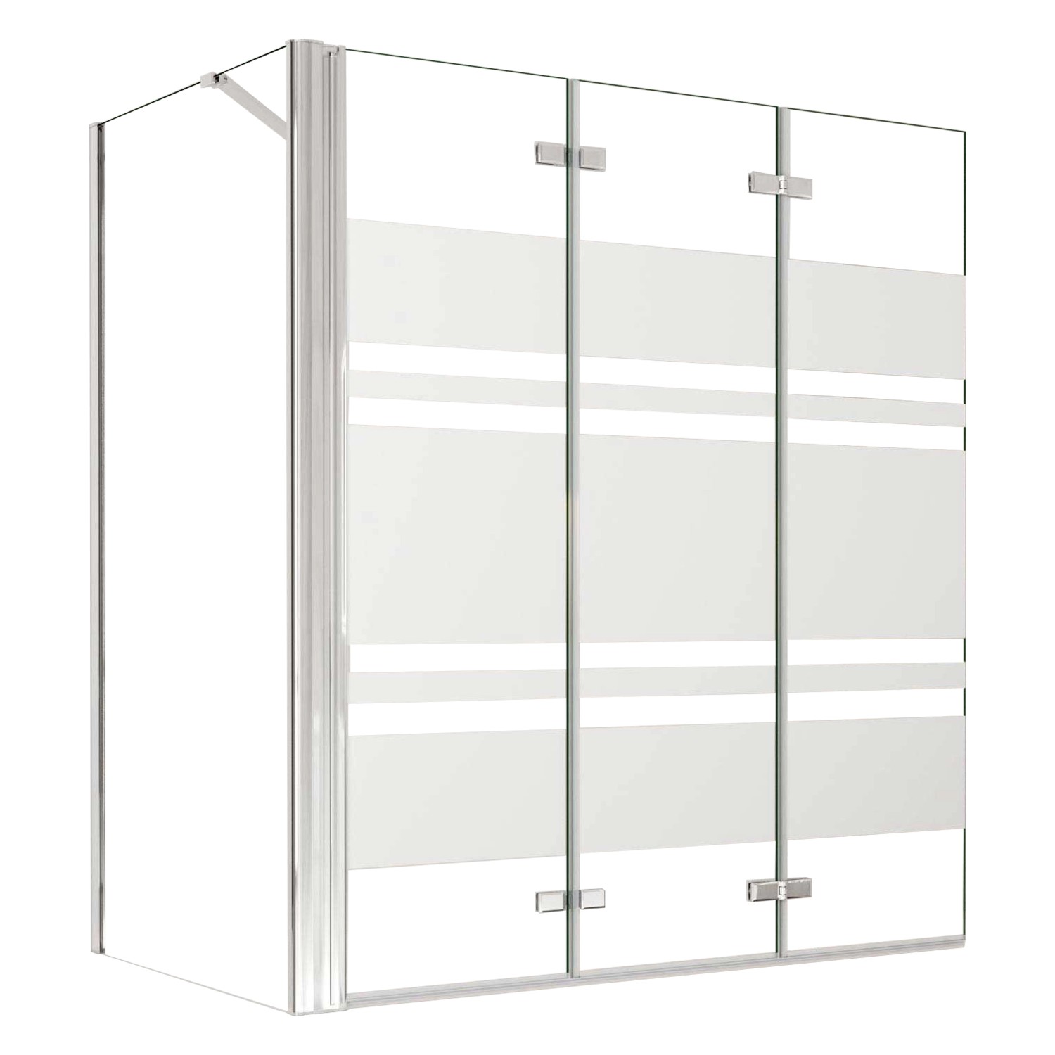 AICA 140cm Faltwand 3 teilig Badewanneaufsatz mit 80cm Seitewand 6mm Nano ESG von Aica