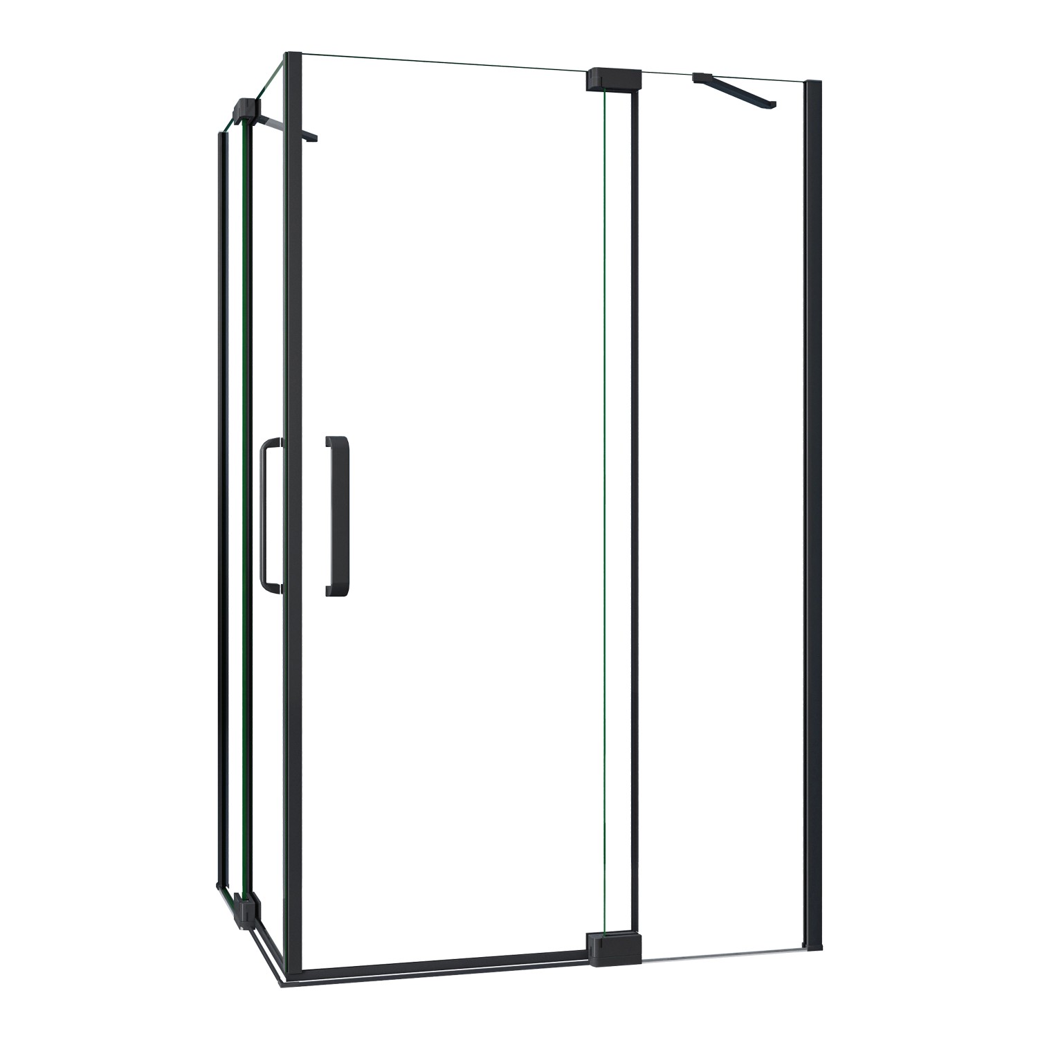 AICA 90x80cm Eckdusche H.195cm Duschkabine Schwarz Eckeinstieg Dusche 8mm NANO ESG Glas Scharniertür Duschtür von Aica