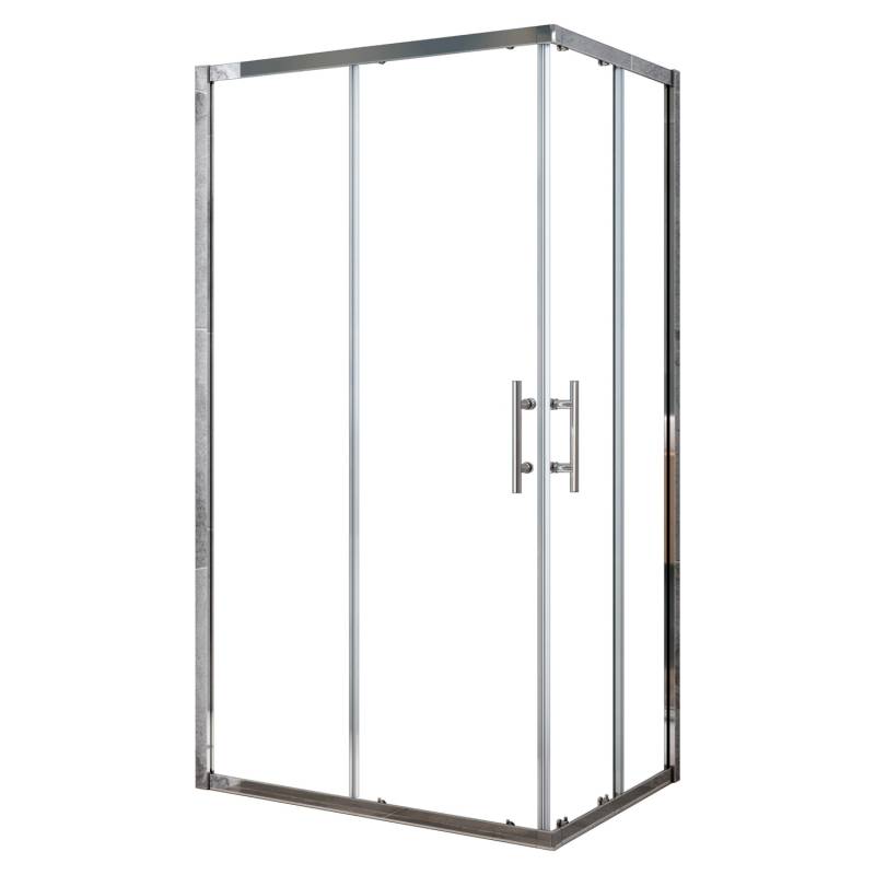 AICA Duschtür 80x70cm Schiebetür Höhe 185cm Duschkabinen Eckeinstieg 6mm ESG Sicherheitsglas Duschabtrennung von Aica