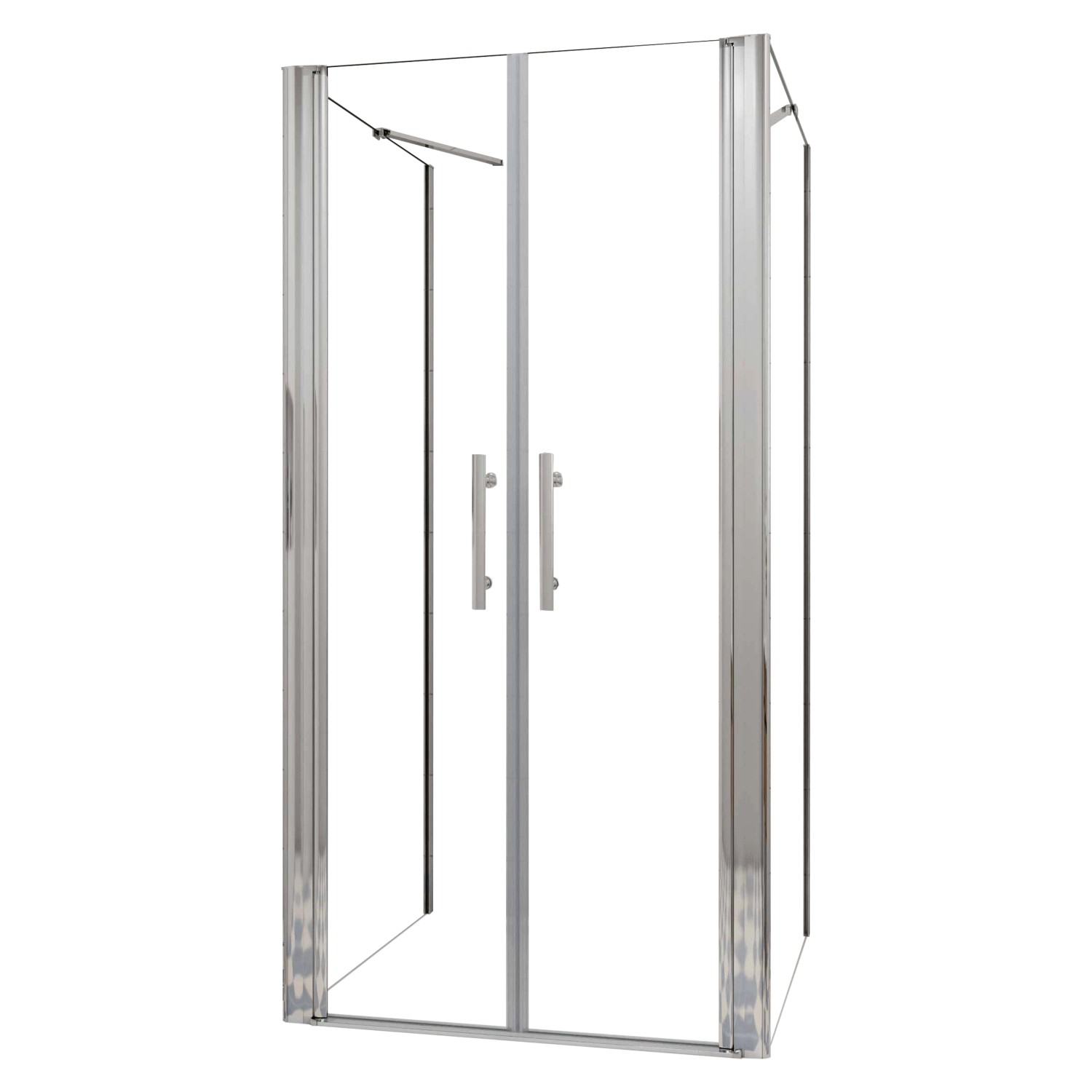 AICA U-Duschkabine Doppeltür 140x195cm Drehtür Duschtür 6mm Nano Glas mit 80x80x195cm Seitenwand von Aica