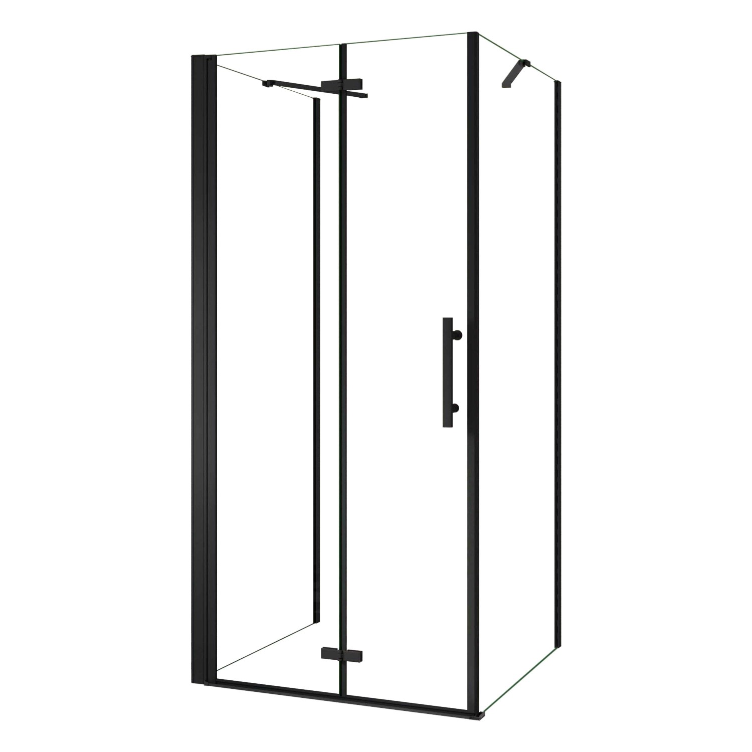 AICA U-Duschkabine Schwarz Falttür 120x195cm Duschkabine Duschtür Drehtür mit 2x Seitenwand 80x195cm AICA U-Duschkabine Schwarz Falttür 120x195cm Duschkabine Duschtür Drehtür mit 2x Seitenwand 80x195cm von Aica