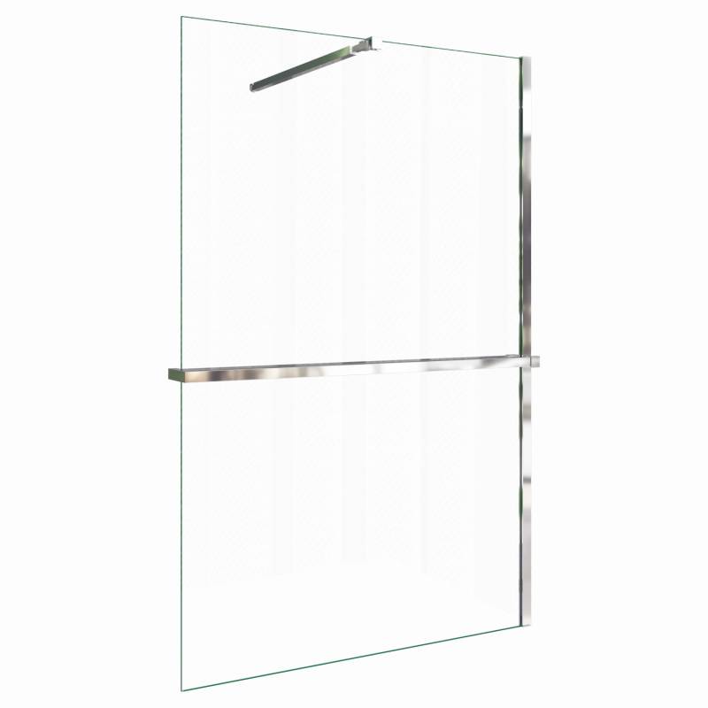 AICA Walk In 120x200cm Duschwand mit Stabilisator 8mm NANO ESG-Glas mit Duschregal Handtuchhalter Duschtrennwand F084 von Aica