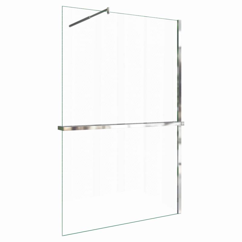 AICA Walk In 140x200cm Duschwand mit Stabilisator 8mm NANO ESG-Glas mit Duschregal Handtuchhalter Duschtrennwand F123 von Aica